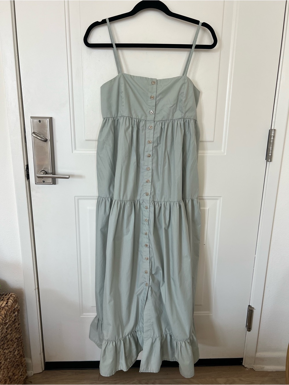 En Saison - feminine sage blue green maxi dress with pockets